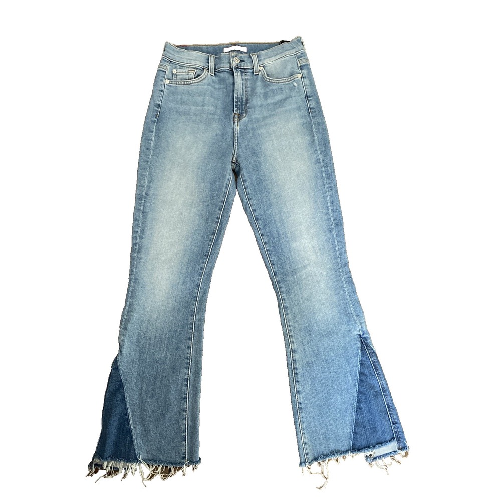 Women's 7 for all mankind Blue jeans flared high waist AU8581594A sz 25 x 26